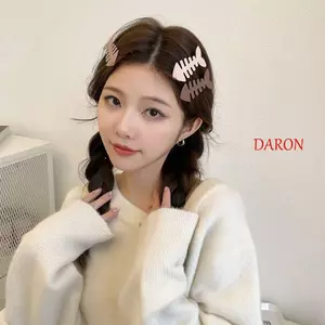 Kẹp Tóc Xương Cá DARON, Động Vật Y2k Hình Học Phụ Kiện Tóc, Kẹp Tóc Nhựa Phong Cách Hàn Quốc Mũ Trang Trí Tóc