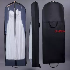 DARON Wedding Dress Cover, 180cm Thiết Kế Treo Trang Phục Trang Trọng Che Bụi, Dây Kéo Dài Thoáng Khí Trong Suốt Có Thể Gập Lại Quần Áo Túi Bảo Quản Nhà