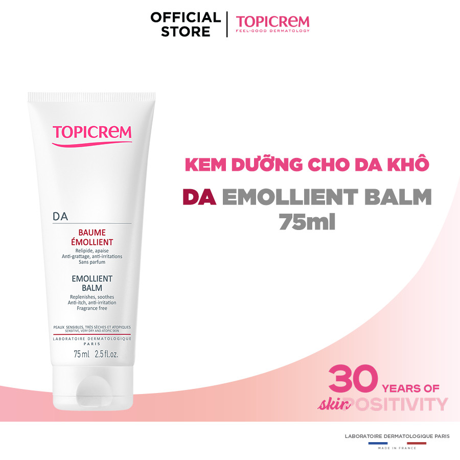 Kem dưỡng giúp làm êm dịu da, dành cho da khô và da cơ địa - TOPICREM DA PROTECT EMOLLIENT BALM 75ml