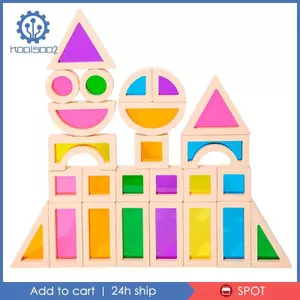 25 Khối Xây Dựng Đồ Chơi Montessori Gỗ Cầu Vồng Làm Quà Tặng Sinh Nhật