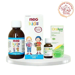 Bộ đôi Sáng mắt Neo Kids Omega 3 DHA và Oralux Drop - Giúp chống cận thị sớm cho bé, bảo vệ mắt cho bé