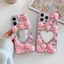 Thích hợp cho Ốp điện thoại Apple 16Promax Gương tình yêu hồng iPhone17 Full Diamond 15 Vỏ bảo vệ 14 chống sốc