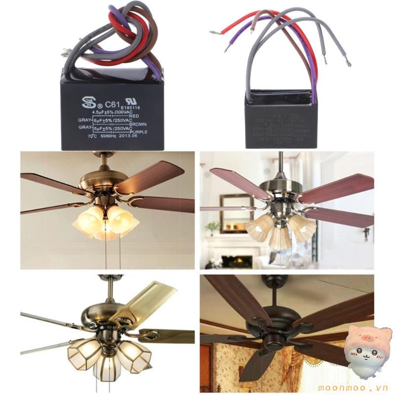 Tụ điện khởi động mặt trăng CBB61 Quạt điều hòa tụ 250V 50 60Hz 4 5 + 6 + 5UF