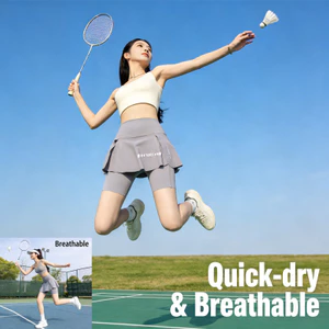 Váy ngắn thể thao Yonex, váy tập yoga lưng cao, che hông ngoài trời và tác dụng giảm béo cho nữ, váy tennis và bóng chuyền khô nhanh và nhẹ
