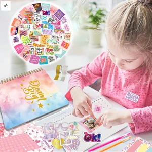Kids DIY Foil Stamping Journal Kit Bộ sổ lưu niệm kèm bút dán cho bé trai bé gái từ 4 tuổi trở lên