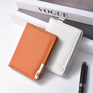 Ví nam viền kim loại siêu mỏng Giá đỡ danh thiếp ngắn Ví mềm đa chức năng Ví da