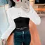 Không Đều Cao Cấp Ngắn Phong Cách Hot Girl Áo Nữ Đi Học Trở Lại Trường Mặc Mùa Xuân Mỏng Phong Cách Bên Trong Áo Hai Mảnh Phù Hợp Với