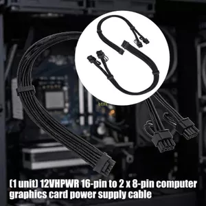 Btsg 12VHPWR 16Pin Đến 2X8Pin Dây Nguồn Cho Card Đồ Họa Máy Tính An Toàn Và Ổn Định Giao Hàng Nguồn Áo Khoác PVC