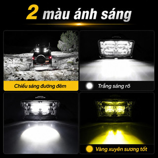 Đèn LED Trợ Sáng Xe Hơi 12V 24V - Ánh Sáng Mạnh, Chịu Nước, Dễ Lắp, Tăng An Toàn Đêm & Sương Mù