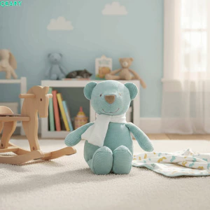 QEARY Búp Bê Làm Dịu, Hoạt Hình Mềm Mại Hoạt Hình Gấu Nhồi Bông, Sleeping Mate Dệt Kim Gấu Dễ Thương Mềm Mại Sang Trọng Đồ Chơi Sơ Sinh Cho Bé