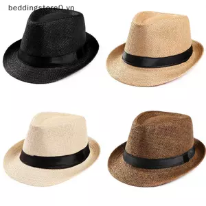 COD Unisex Mũ Nam Nữ Fedora Trilby Rộng Vành Rơm Mũ Đi Biển Mặt Trời Quý Ông Adlut MỚI