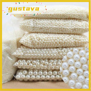 GUSTAVA 20-300 Chiếc Ngọc Trai Giả, Hạt Ngọc Trai ABS Hình Tròn Bóng Cao, Trắng Có Lỗ 3-14 Mm Thủ Công Hạt Ngọc Trai Trang Trí Điện Thoại