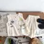 Phong cách Hàn Quốc mùa hè (90-150) Phim hoạt hình Puppy Graffiti Linen thoáng khí Nhẹ phù hợp với mọi trận đấu Loungewear Bộ đồ hai mảnh