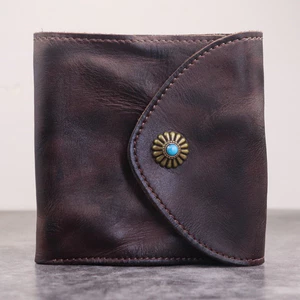 Ví Nam 66798 / Da Bò Lớp Đầu Tiên / Gấp Ba Phong Cách Retro Influencer / Da Rám Rau Tinh Tế / Chống Mài Mòn Chống Trầy Xước / Ví Chức Năng Nhật Bản / Ví Di Động Nhiều Thẻ / Có Thể Giữ Tài Liệu Tiền Giấy / Cao @ -