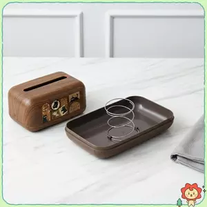 Thiết Kế Đơn Giản Hộp Khăn Giấy Bằng Gỗ Màu Quả óc chó Phòng Khách Lưu Trữ Nhà Tổ Chức Khăn Ăn Giá Đỡ