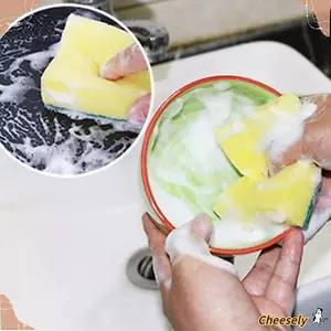 Miếng bọt biển rửa chén CHEESELY, miếng bọt biển có thể tái sử dụng, Khăn lau nhà bếp bền bỉ Dụng cụ vệ sinh gia dụng Khăn lau làm sạch