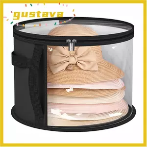 Thùng đựng mũ GUSTAVA, tròn có tay cầm Túi đựng mũ, Hộp đựng mũ có thể gập lại chống mài mòn Du lịch