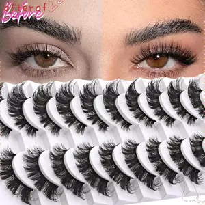Lông mi giả AFTEROF, Lông mi giả tự nhiên và dày thủ công, Làm đẹp Full Strip Không tàn nhẫn Khối lượng dài Lông mi giả nối mi mi
