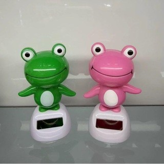 Mới Hồng Chạy Bằng Năng Lượng Mặt Trời Bobble Đầu Ếch Năng Lượng Mặt Trời Dễ Thương Nhảy Múa Đầu Ếch Lắc Đồ Chơi Bảng Điều Khiển Ô Tô Trang Trí saixit2vn