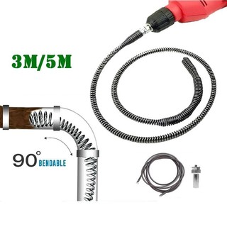 AIMVUKES Dây thông cống lò xo kèm đầu nối máy khoan - Bộ dụng cụ thông bồn cầu bị tắc nghẹt nước