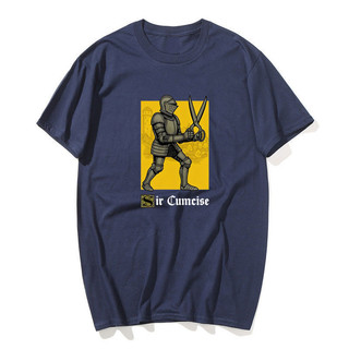 Sir Cumcise Ngộ nghĩnh Hiệp Sĩ Áo Nam Nữ Hip-hop Áo Thun Cotton Mùa Hè Bông Tai Kẹp Áo Thun Tay Ngắn Dạo Phố Áo
