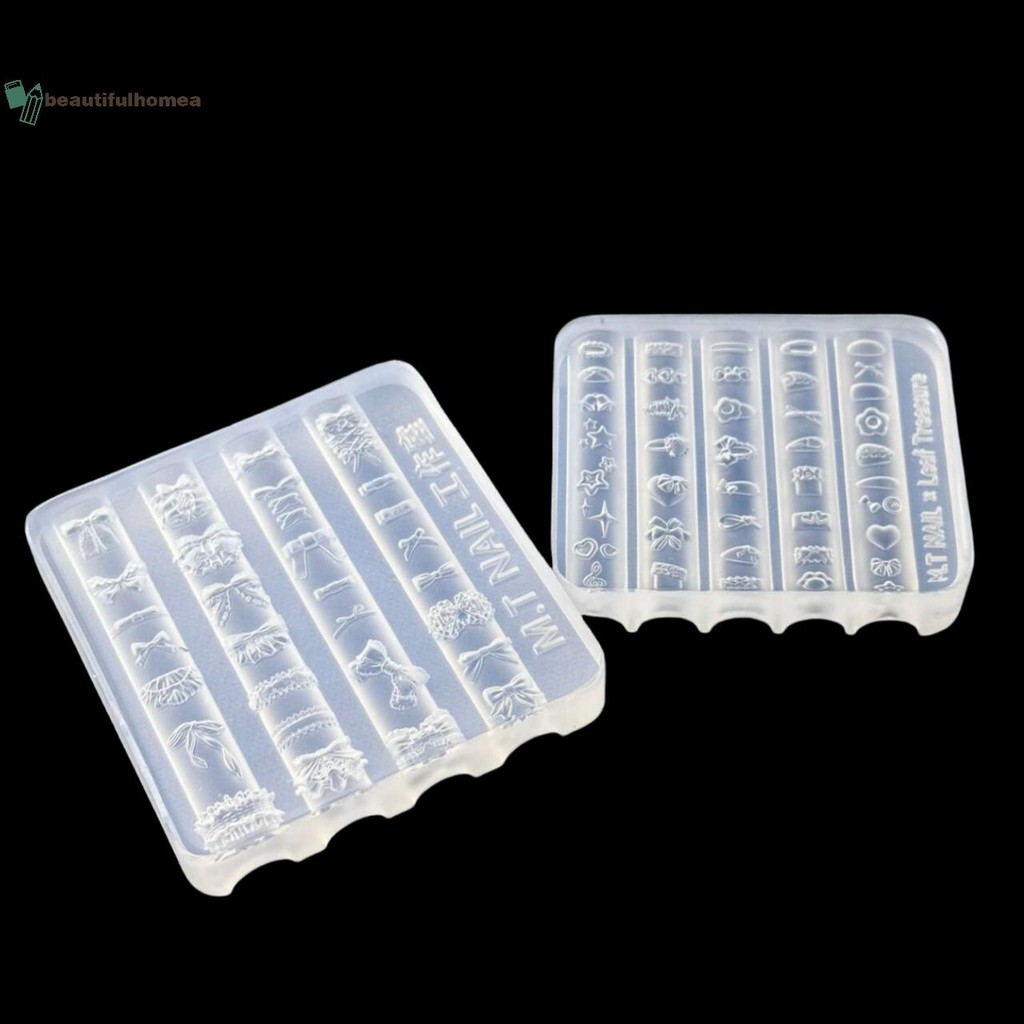 BeautifulHomeA Nơ 3D Khuôn Làm Móng Tay Silicon Hoa Ngọt Ngào Trái Tim Ren Móng Tay Trong Suốt Mẫu DIY Nail Art Trang Trí Dụng Cụ Thiết Kế Làm Móng Tay VN