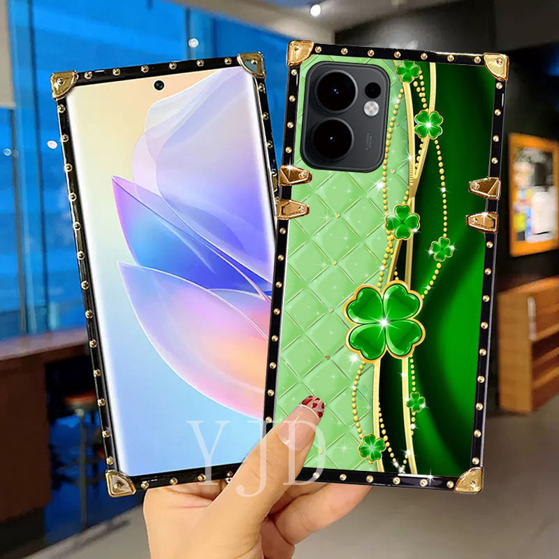Ốp YJD Cho OPPO Reno14 F Reno14F Sang Trọng Nhiều Màu Sắc Hoa Tay Dây Cạnh Thẳng Chống Rơi Vỏ Điện Thoại