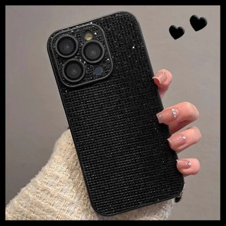 Phim Bảo Vệ Ống Kính Lấp Lánh Kim Cương Sequin Ốp Lưng Điện Thoại iPhone 16Promax 16Pro 12 13 14 15 Pro Max 11 Chống Sốc Acrylic Nữ Điện Thoại Di Động