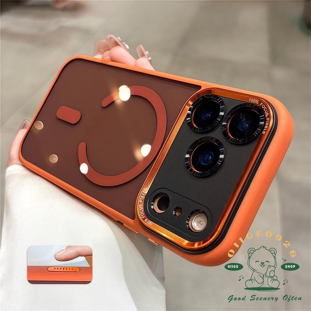 【 Ốp lưng iPhone17 】 Vỏ điện thoại từ tính cảm giác da cam iphone17 Pro Max 16 15 14 cho vỏ iPhone Vỏ mềm silicon TPU chống sốc