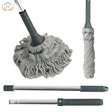 Cây lau nhà tự quấn để làm sạch sàn Cây lau nhà ướt có tay cầm dài 50 Inch Cây lau sàn sợi Cotton thấm hút cao Cây lau nhà có thể tháo rời Cây lau nhà xoắn có thể treo được với 2 cây lau nhà SHOPTKC43