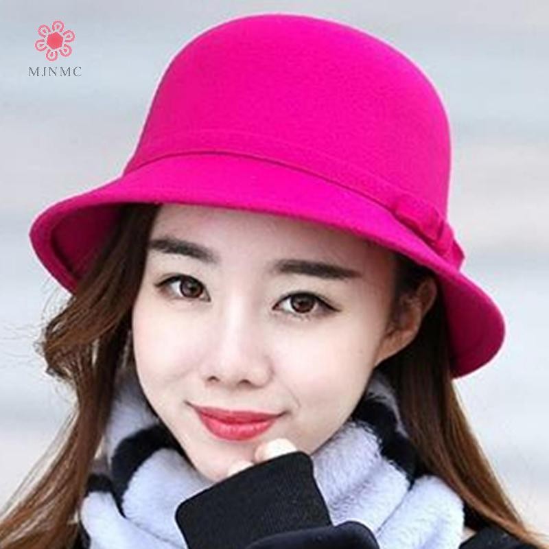 Mũ nỉ nữ ngọt ngào cho thu đông, thiết kế mới với nơ xô