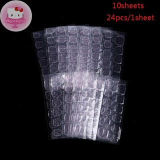 Moonlights Hồng 240 Cái / 10 Tờ Hai Mặt Giả Móng Tay Nghệ Thuật Dính Băng Keo Dán DIY EN