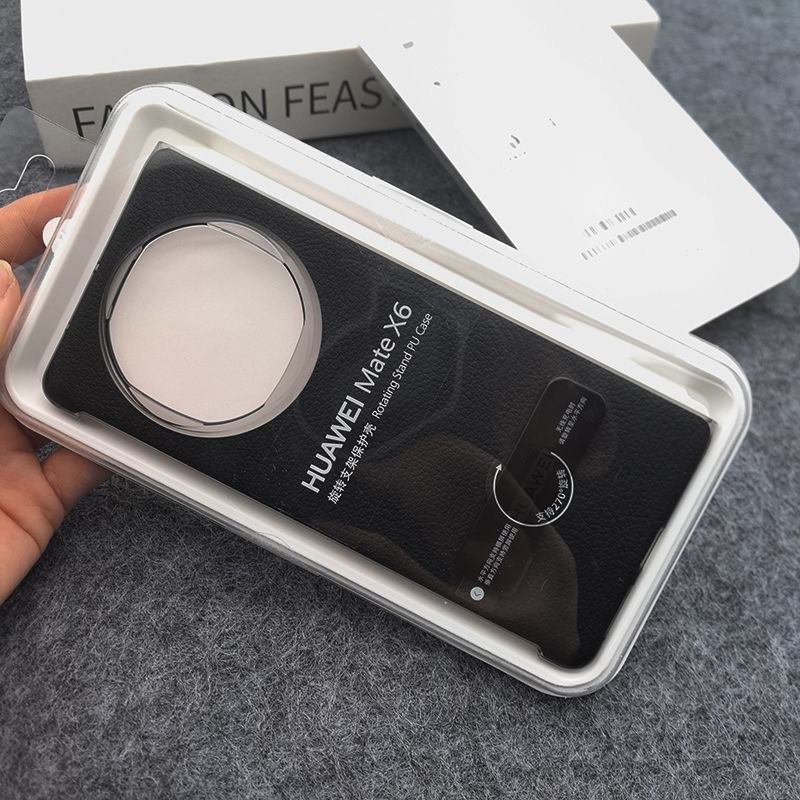 Ốp điện thoại xoay PU cho HUAWEI Mate X6 / X 6 / MateX6 5G Vỏ bảo vệ mặt sau chống sốc Chân đế cứng Capa & Box