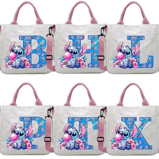 Stitch Túi Xách Chữ A ~ Z Túi Vải Thời Trang Du Lịch Túi Đeo Vai Đa Năng Dung Tích Lớn Túi Bảo Quản Quà Tặng