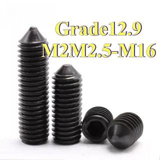 Vít trí lục giác chìm thép đen - Ốc cấy lục giác âm các loại /Vít trí lục giác đầu nhọn thép đen-Ốc cấy lục giác âm đầu nhọn các loại/Bộ vít cấy / trí lục giác M2M2.5 / M3-M16 * L = 2-60mm [LXY-CB-1]