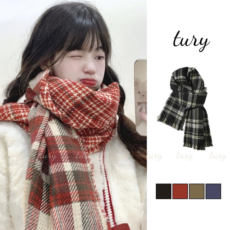 Khăn Quàng Cổ Len Unisex Nam Nữ - Tury - Khăn Choàng Cổ Len Giữ Ấm Họa Tiết Đơn Giản Thời Trang Thu Đông - LN006
