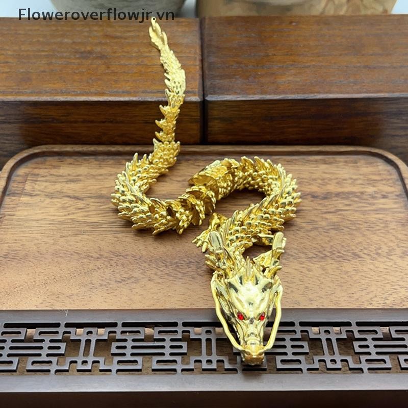 FJ Tượng Rồng Quà Tặng Sáng Tạo Hợp Kim 3D Rồng Có Thể Xoay Rồng Thủ Công Món Quà Trang Trí HOT