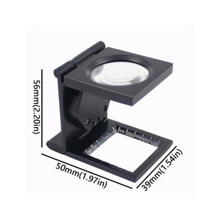 Kính lúp FASH 10X, Kính lúp gấp có thể gập lại ống kính thủy tinh, Dụng cụ đo lường Đèn LED cầm tay chính xác Kiểm tra vải đèn LED