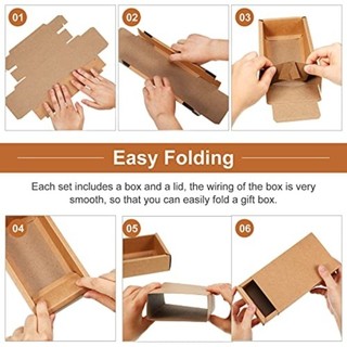 Hộp giấy kraft JKDESIGN kiểu ngăn kéo mini, thân thiện môi trường, có thể tái chế, dùng làm hộp quà hoặc đựng kẹo