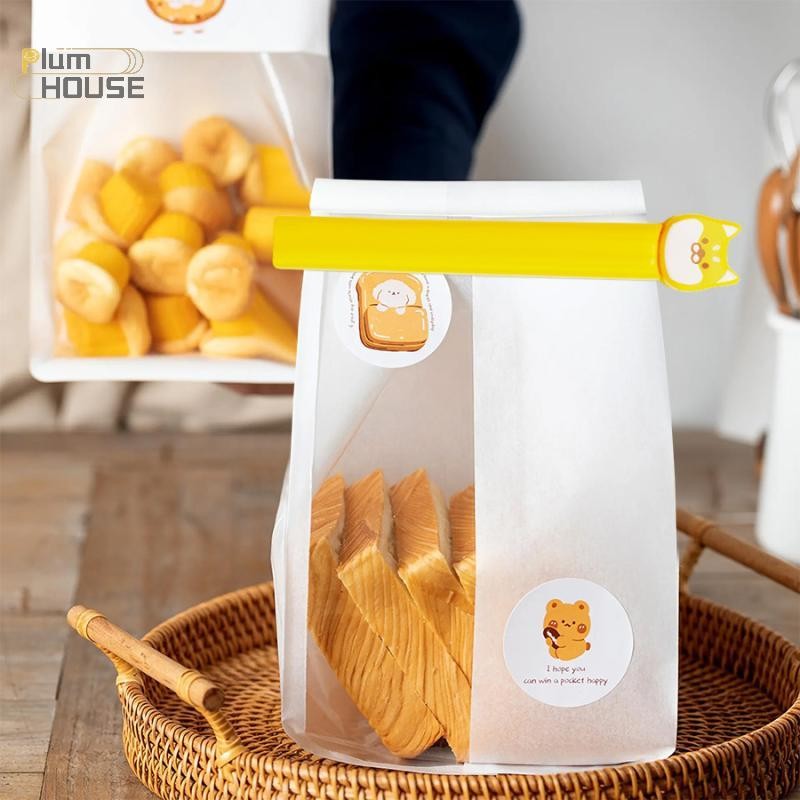 PlumHOUSE Kẹp niêm phong túi thực phẩm dễ thương, bộ 1/4/8/12 chiếc, có thể tái sử dụng