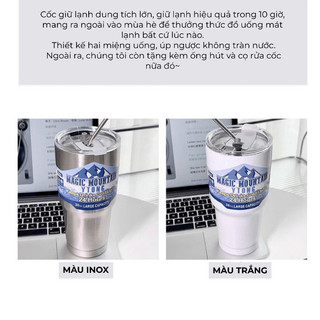 Ly giữ nhiệt 30oz Magic Mountain giữ lạnh cả ngày dùng cho cà phê, trà, nước đá tiện lợi Buna