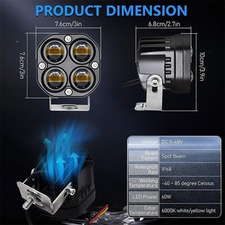 Đèn Trợ Sáng Xe Máy L6 – 6 Mắt LED Siêu Sáng, Bền Bỉ, Chống Nước IP68