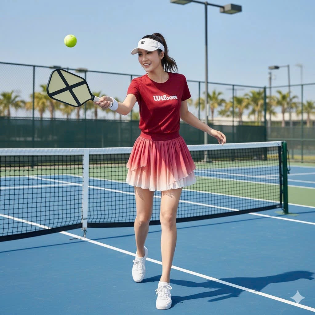 [Pickleball HOT] Bộ thể thao nữ, Bộ áo Will váy loang siêu mềm mát chuyên chơi Pickleball Golf Tennis