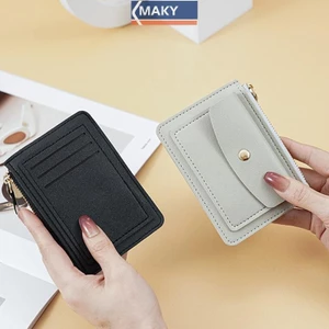Onetimingcool Ví Nữ Ví Đơn Giản Dây Kéo Chắc Chắn Nhiều Thẻ Đựng Đồng Xu Ví Ngắn Mỏng Ví Nhỏ Dây Kéo Khóa VN