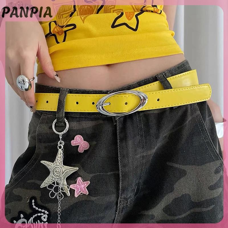 PANPIA-Thắt lưng nữ màu vàng chanh xu hướng dopamine, phù hợp phong cách subculture Y2K