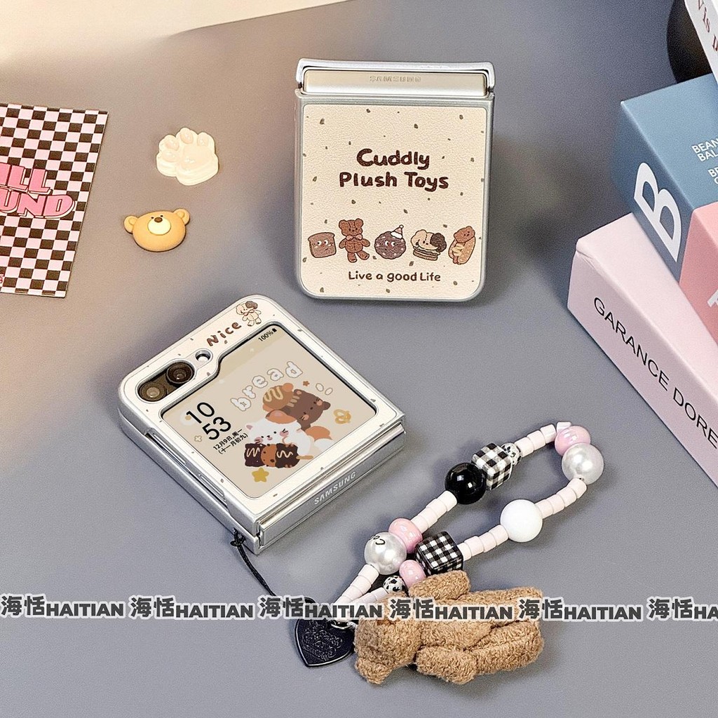 Phim Hoạt Hình Dễ Thương Vòng Tay Gấu Muppet Ốp lưng Thích Hợp Cho Samsung Galaxy ZFlip7 Zflip6 Ốp Lưng Bảo Vệ Cho ZFlip 7 5 6 5G Purax Mixflip N3Flip Dây Có Thể Gập Lại Vỏ