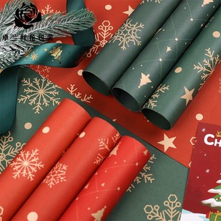 Giáng Sinh Gói Giấy Quà Tặng An Toàn Đóng Gói Trái Cây Giấy Đặc Biệt Hộp Quà Trang Trí In Nhiều Màu Sắc Bó Hoa Gói Giấy Hoa AERP