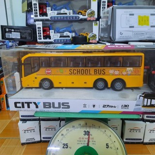 Xe Ô Tô School Bus Điều Khiển Từ Xa 27MHz – Mô Hình Bằng Nhựa, Có Đèn Sáng, Dùng Pin AA