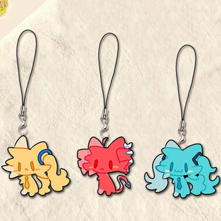 Anime Kasane Teto Cosplay Keychain Badge Acrylic Lapel Pin Keyring Key Chain 3Pcs/Set Phone Chain Brooch Bag Accessories