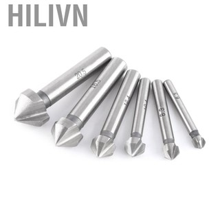 Hilivn Bộ mũi khoan 3 sáo hilivn Bộ công cụ vát mép thép tốc độ cao cho nhôm Gỗ nhựa với sáu kích cỡ 6,3mm đến 20,5mm Công cụ mài nhẵn lý tưởng Vật liệu mềm phù hợp